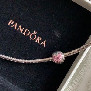 Pandora pink rhinestone heart charm